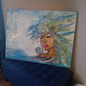 Expressionistic Original Emotionfelt Oil Painting of a Woman in Distress